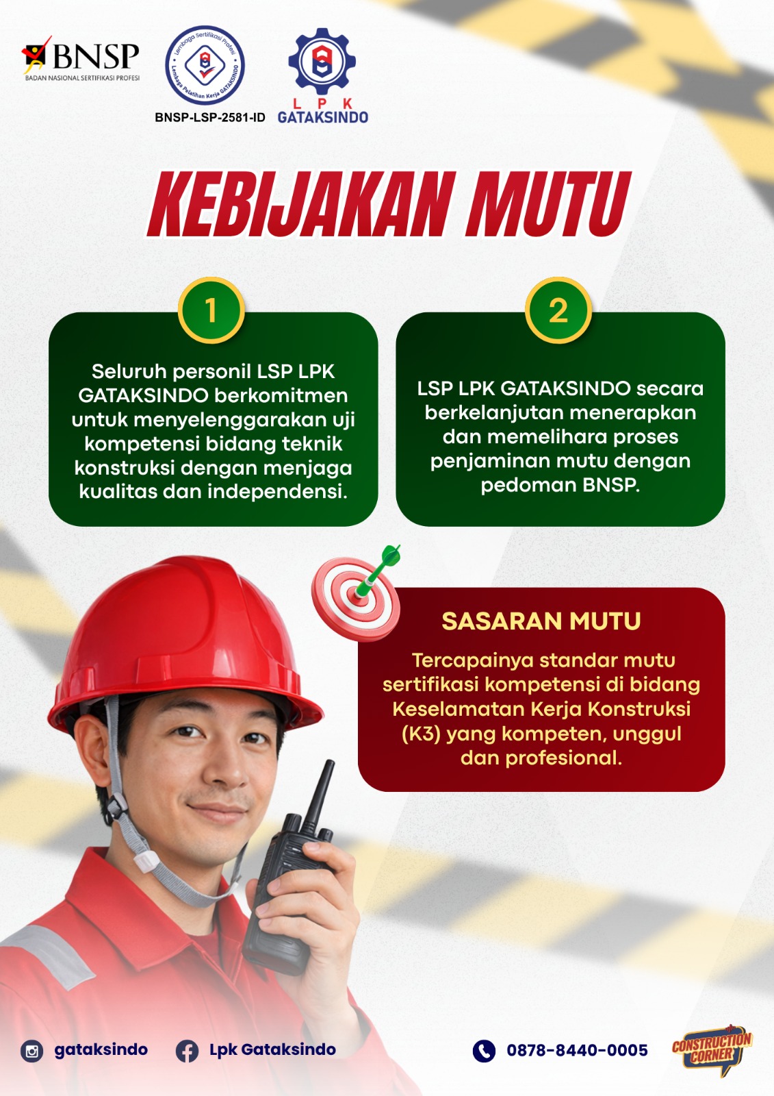 Kebijakan Mutu LSP LPK GATAKSINDO